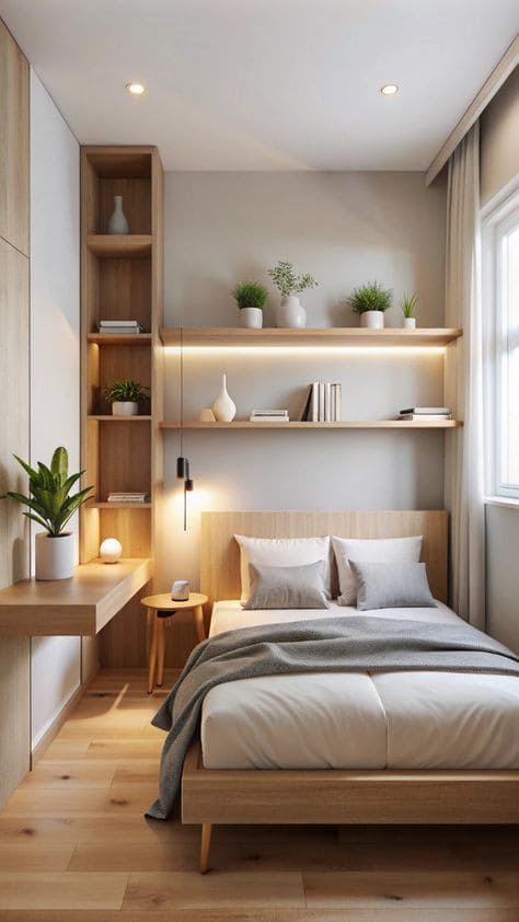 Minimalist Floating Shelves for Smart Storage