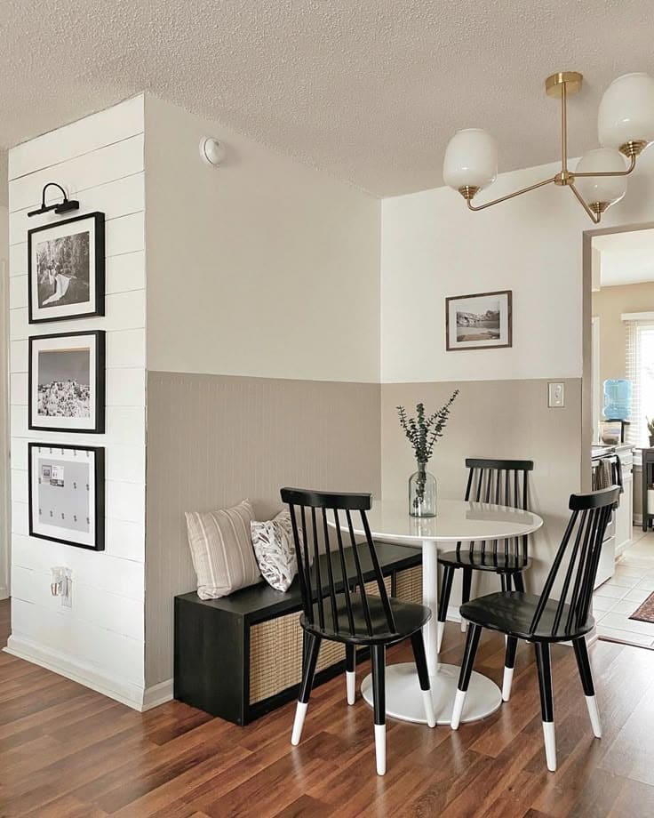 Modern Monochrome Dining Nook with Smart Seating