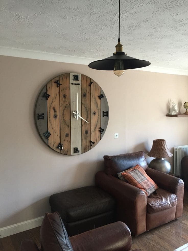 Oversized Rustic Clock for Timeless Charm