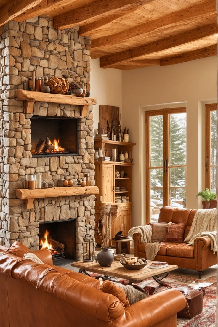 Rustic Cozy Brown Living Room Retreat