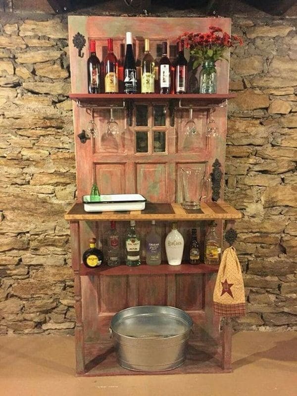 Rustic Door Bar for Vintage Entertaining