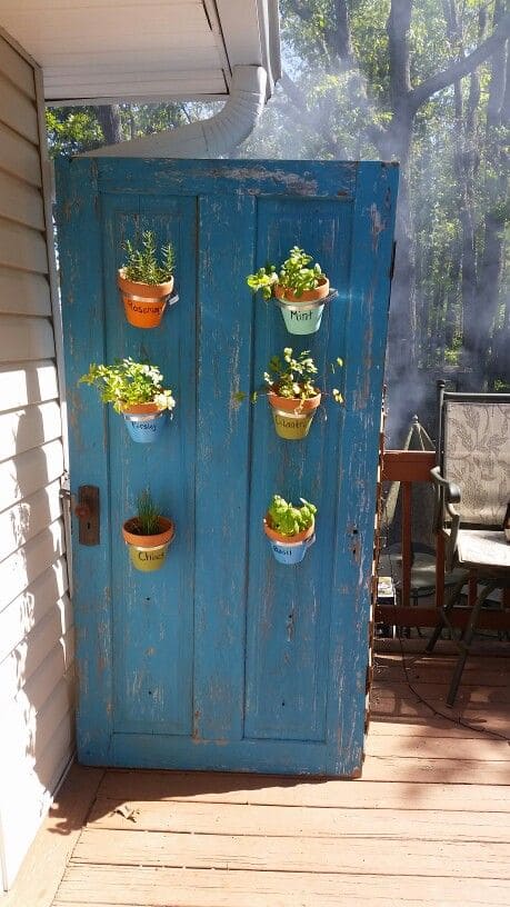 Rustic Door Herb Garden for Outdoor Charm