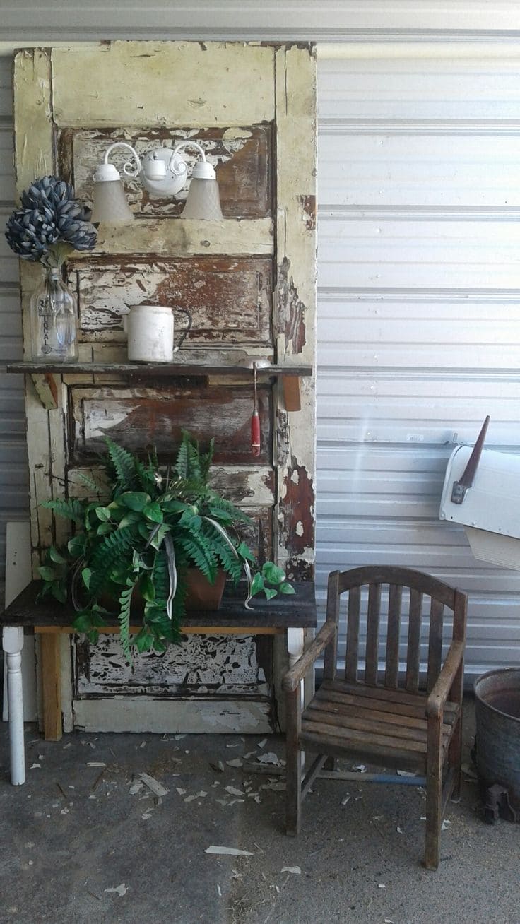 Rustic Farmhouse Console Table from an Old Door