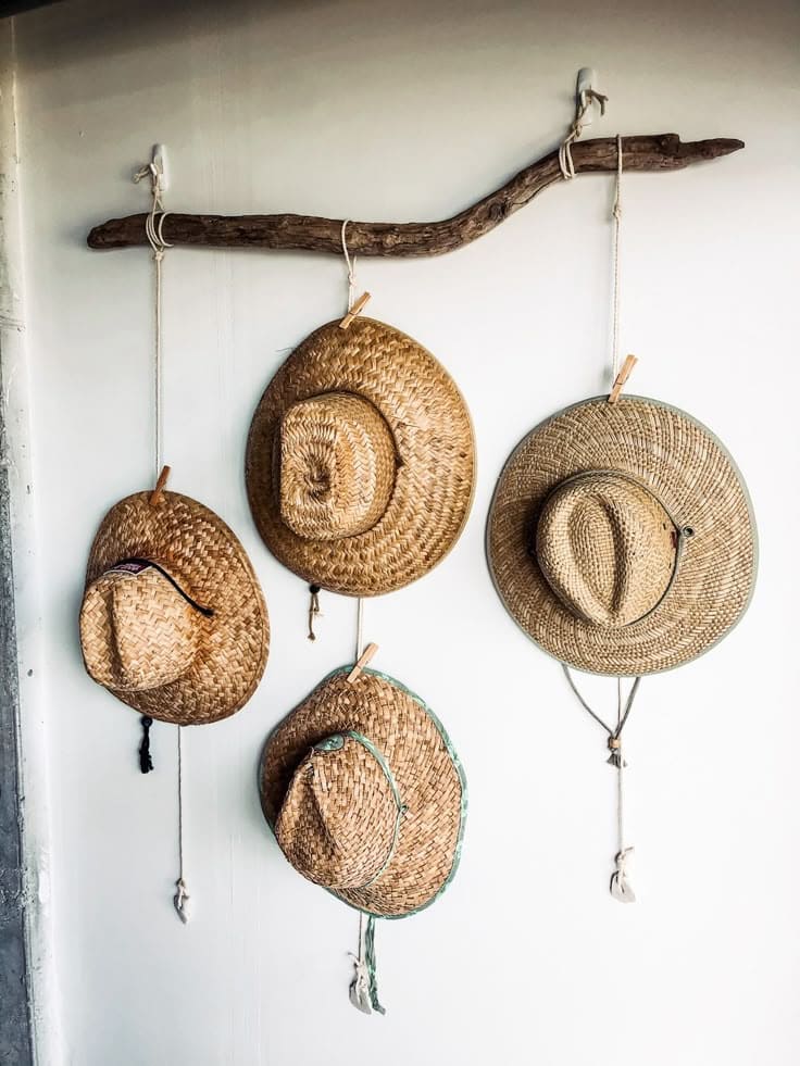 Rustic Hat Display with Driftwood Charm