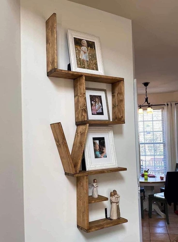 Rustic LOVE Wall Shelf for Heartwarming Decor