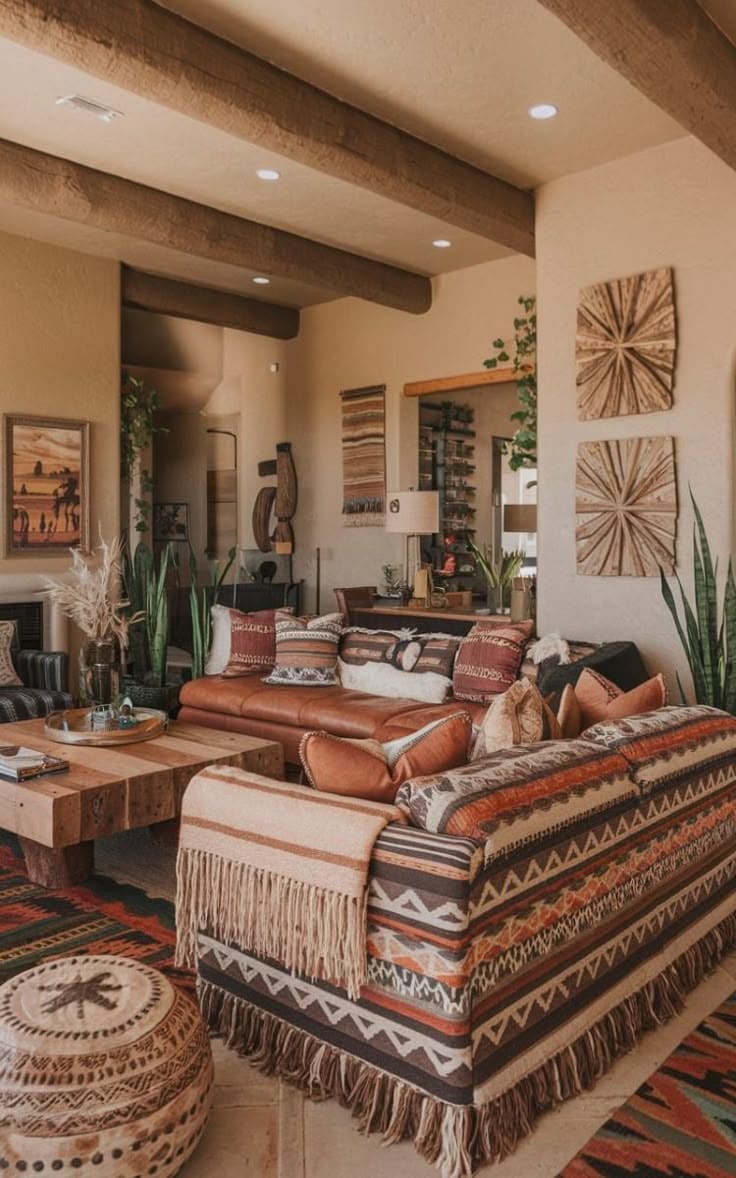 Rustic Southwestern Boho Living Room Charm