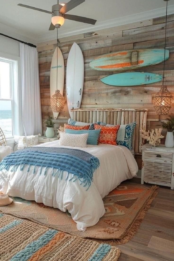 Rustic Surf-Inspired Beach Bedroom Retreat