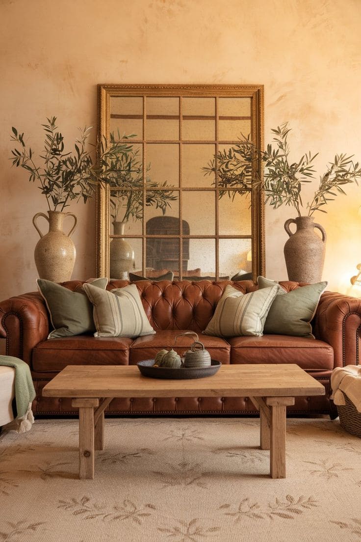 Rustic Warm and Earthy Brown Living Room