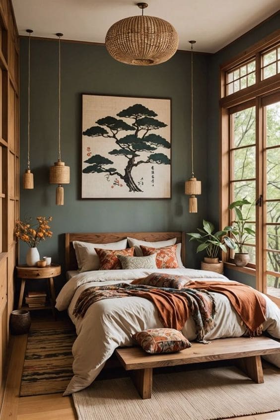 Serene Japanese-Inspired Eco Bedroom Retreat