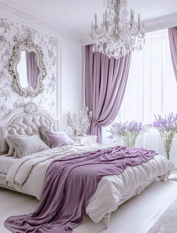 Serene and Timeless Lavender Bedroom