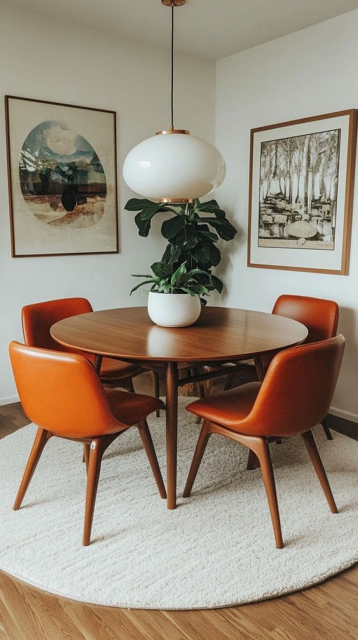 Sleek Mid-Century Round Table Charm