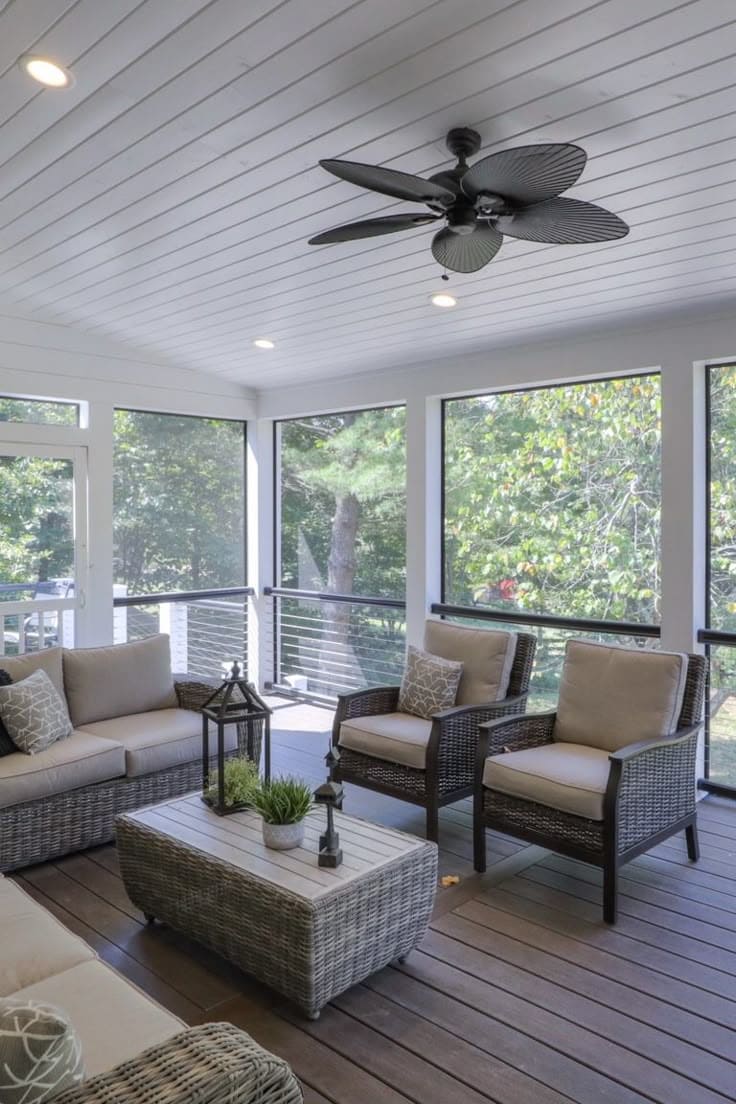 Sleek and Airy White Vaulted Ceiling