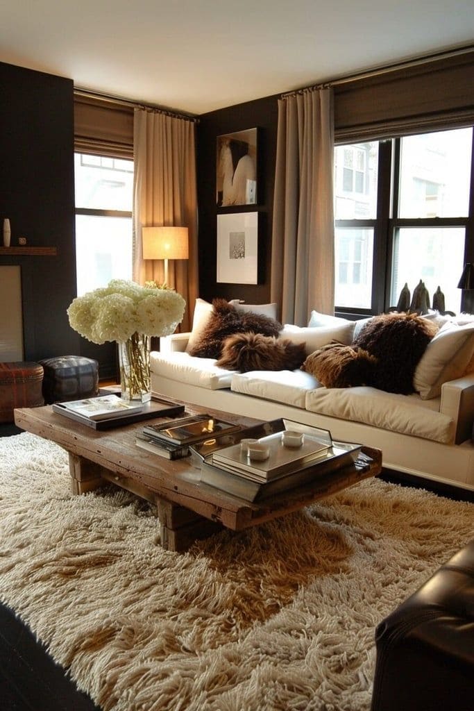 Sophisticated Brown Living Room Charm