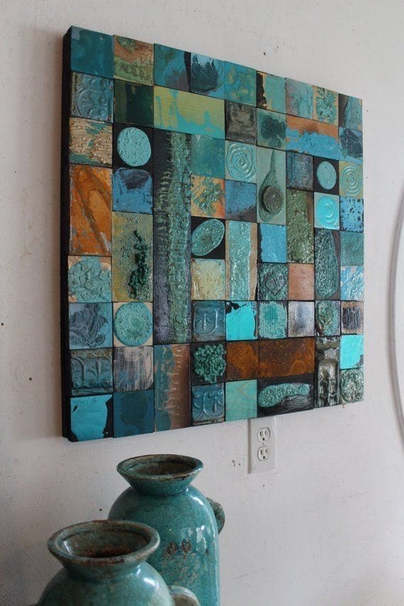 Vibrant Textured Mosaic Wall Art