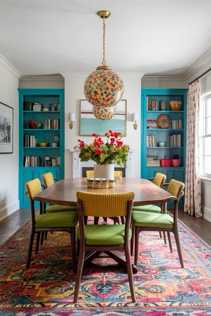 Vibrant and Eclectic Space-Saving Dining Charm