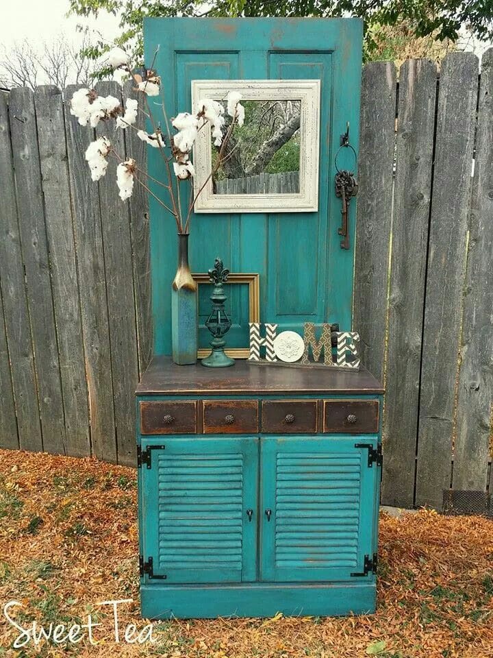 Vintage Door Cabinet for Rustic Charm