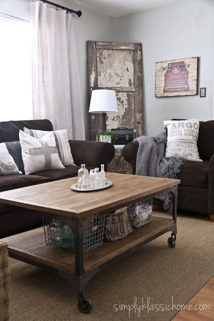 Vintage Industrial Rustic Living Room Design