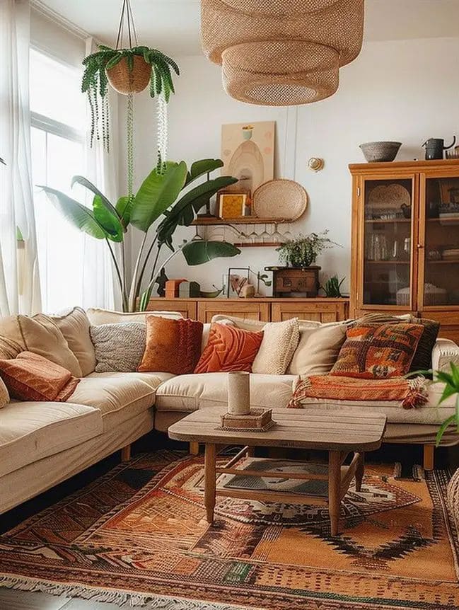 Warm and Inviting Boho Living Space