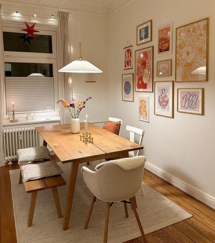 Warm and Inviting Scandinavian Dining Setup