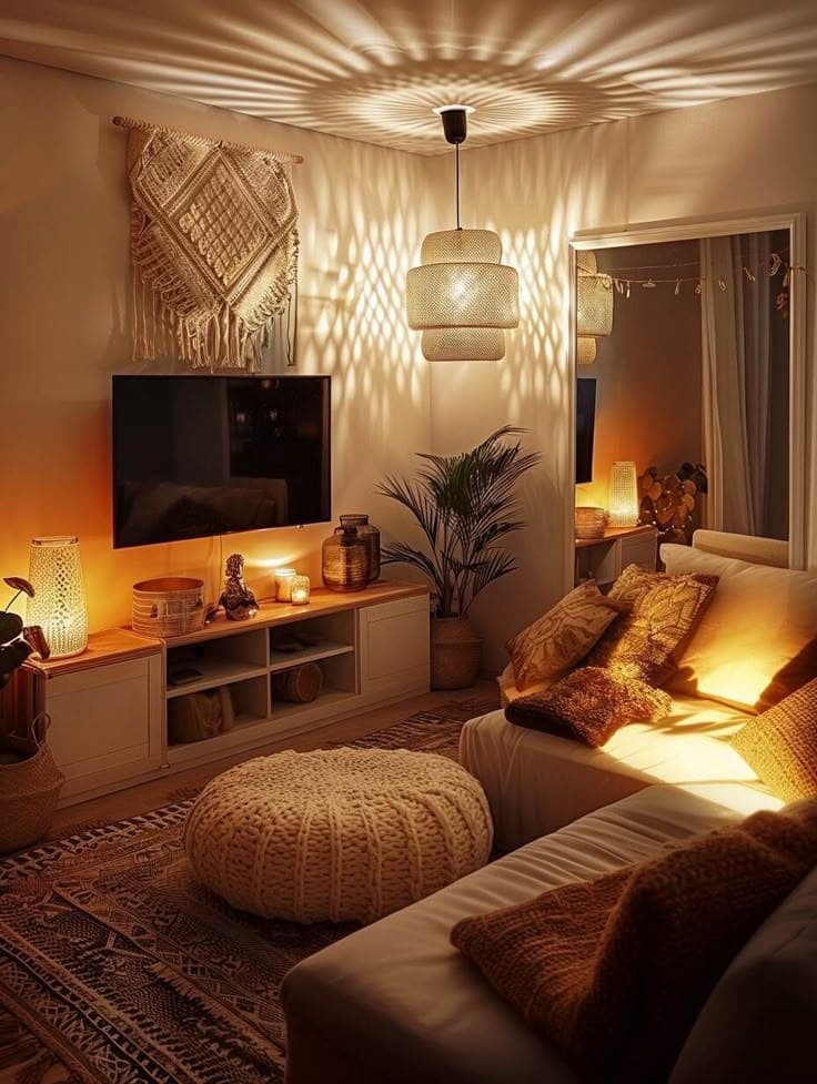 Warm and Whimsical Boho TV Nook