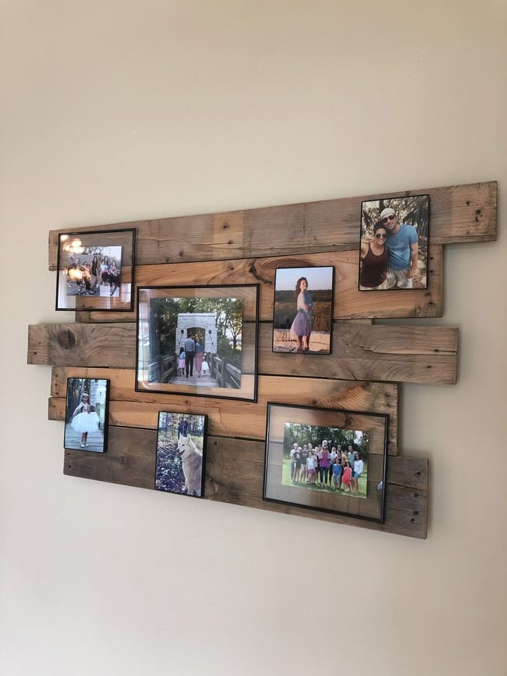 Wooden Photo Wall Display