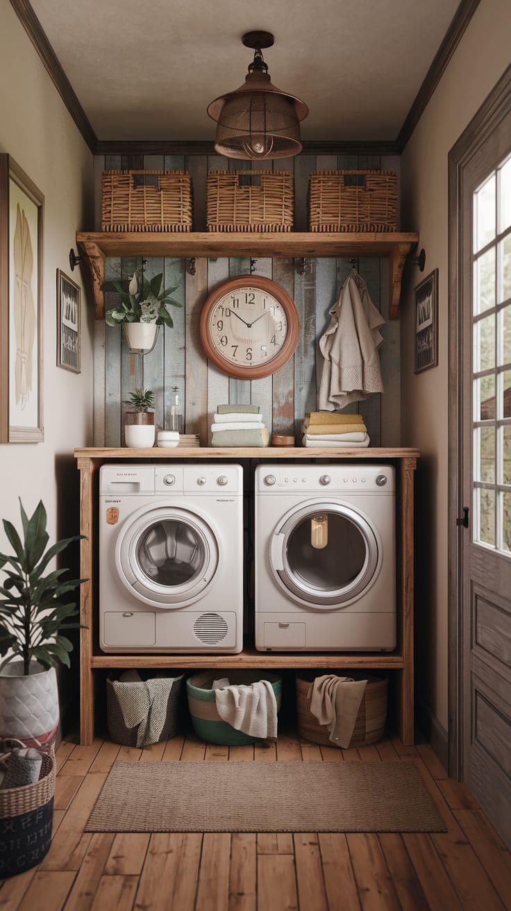 Charming Functional Farmhouse Laundry Space