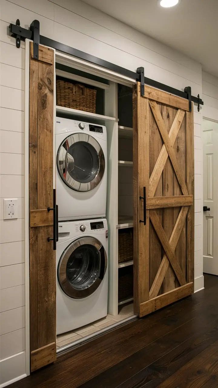 Cozy Compact Farmhouse Laundry Nook