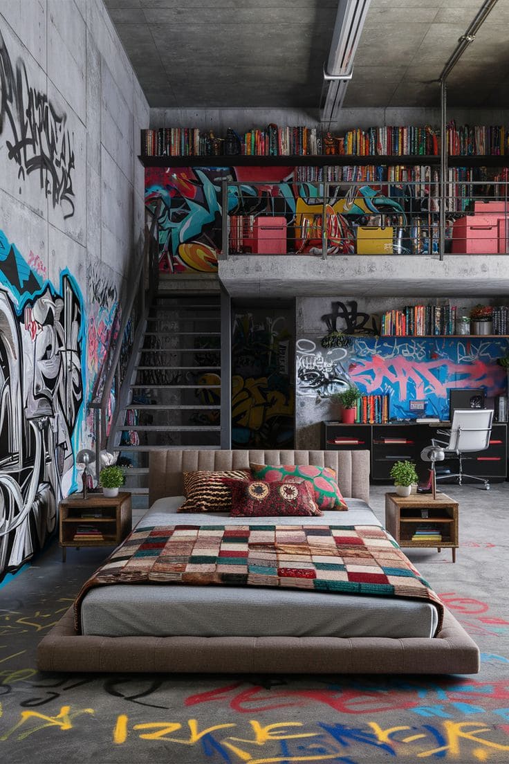 Edgy Graffiti Loft Retreat