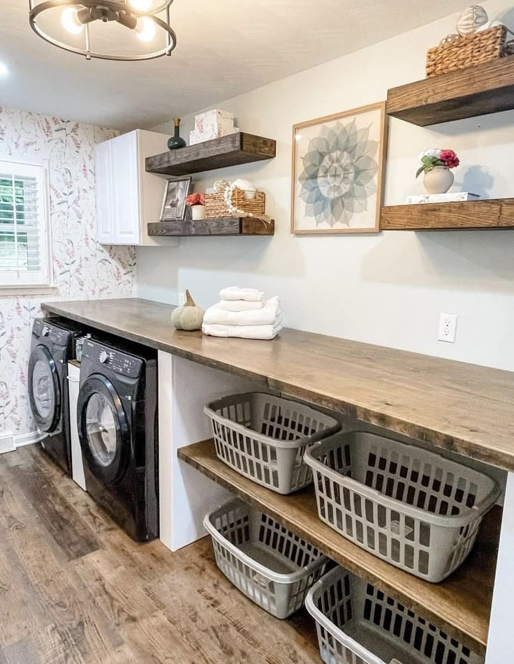 Elegant Hidden Farmhouse Laundry Closet