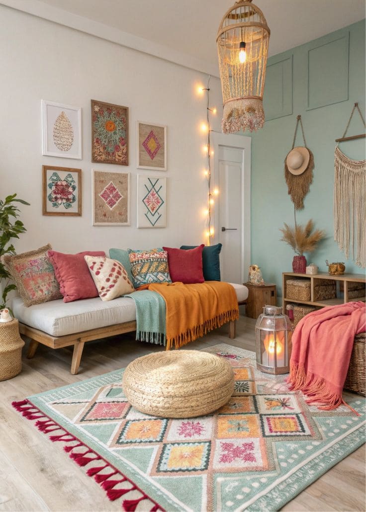 Enchanting Bohemian Warmth Living Space