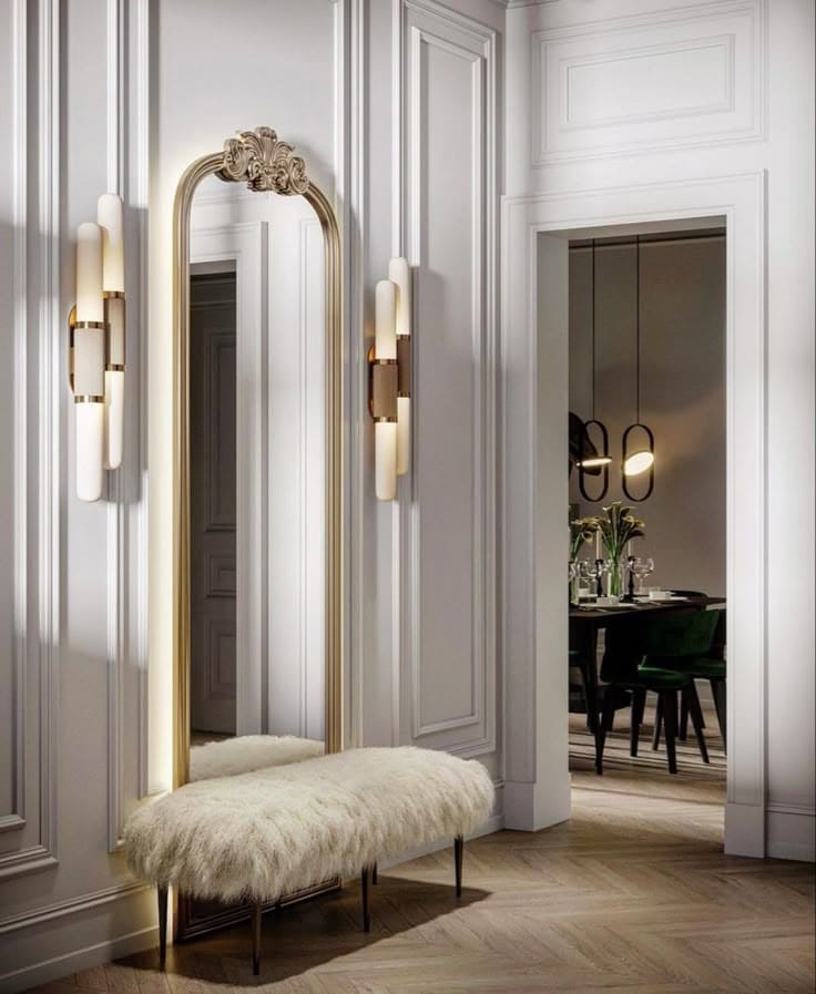 Luxurious Arched Mirror Elegance with Glamour