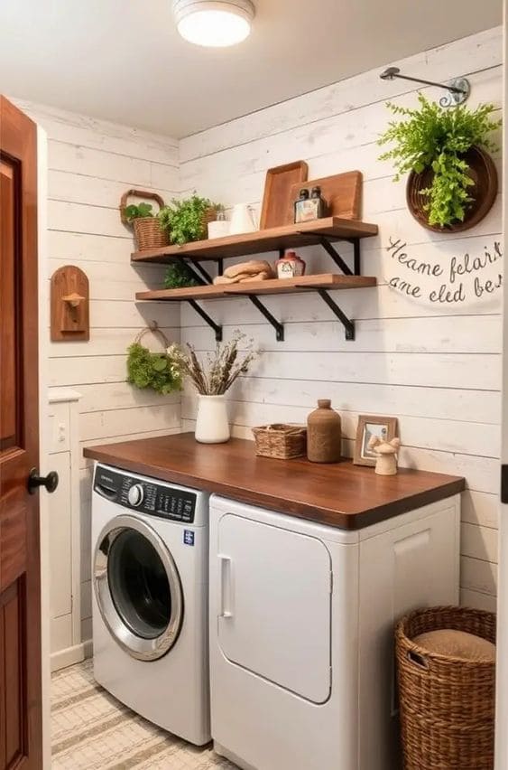 Rustic Serene Farmhouse Laundry Retreat