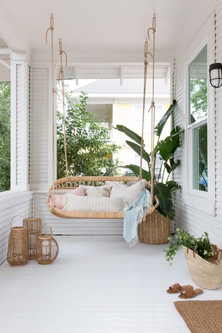 Serene Wicker Swing Sanctuary