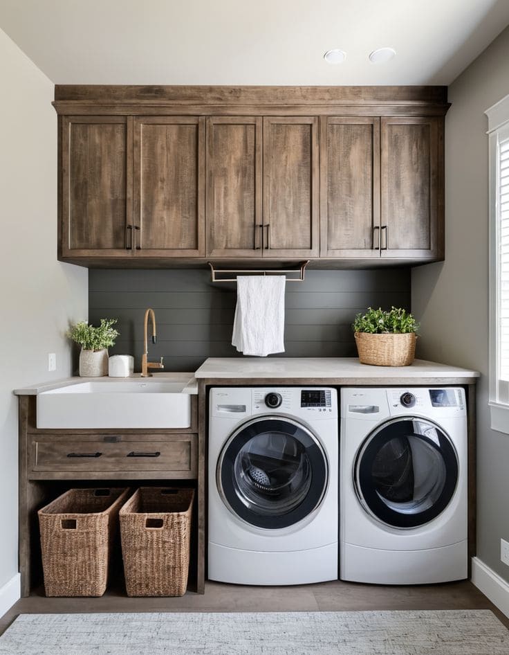 Sleek Rustic Farmhouse Laundry Retreat