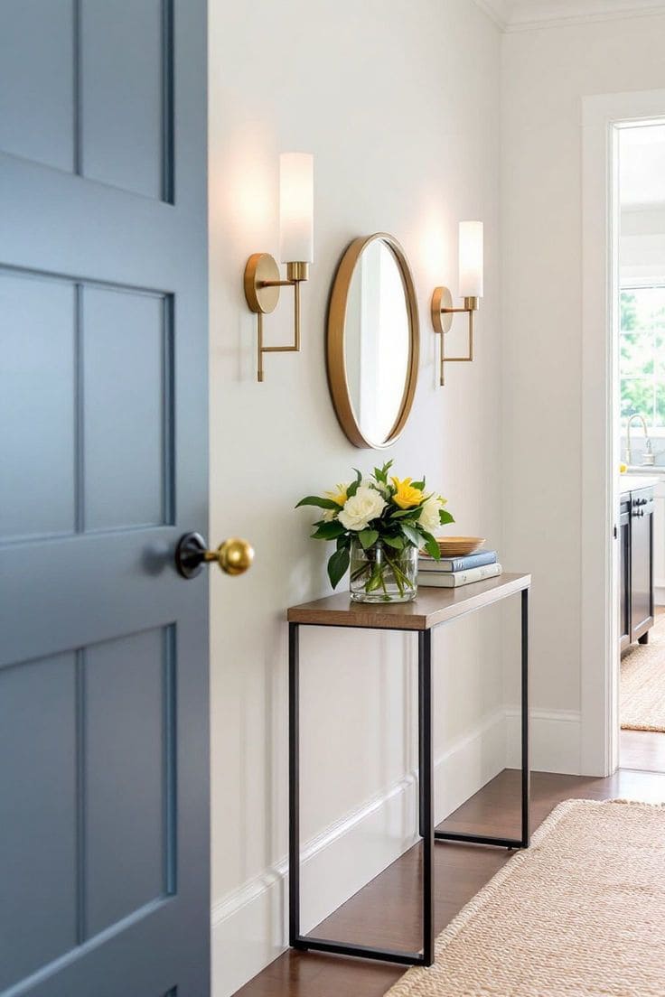 Stylish Blue Door Mirror Sanctuary