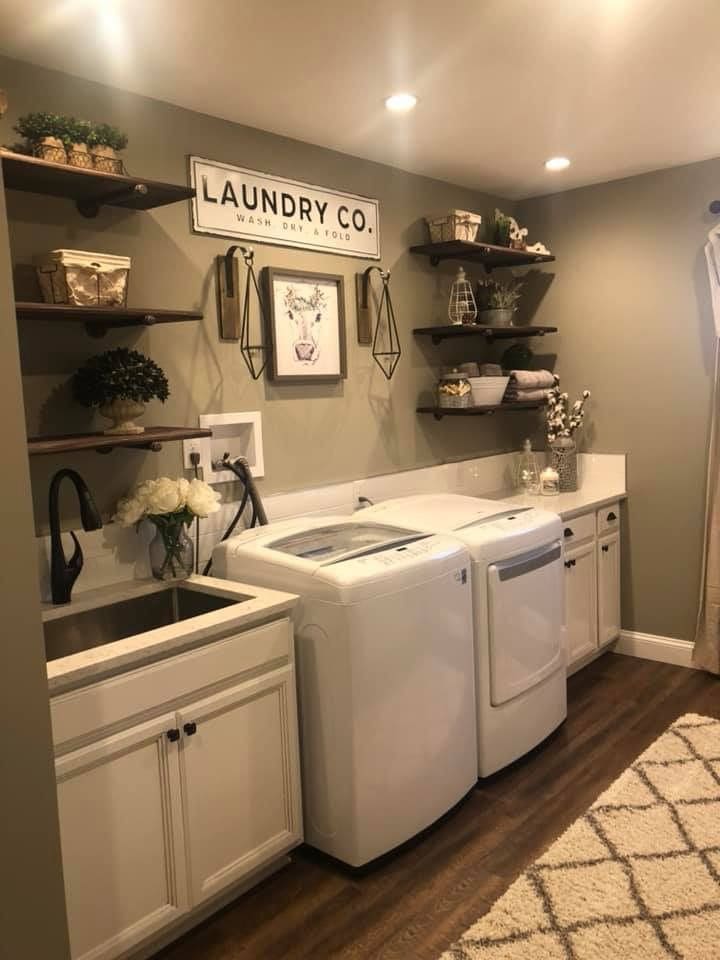 Timeless Elegant Farmhouse Laundry Space