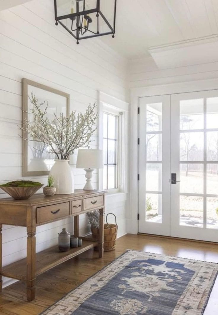 Timeless Farmhouse Mirror Nook with Elegance