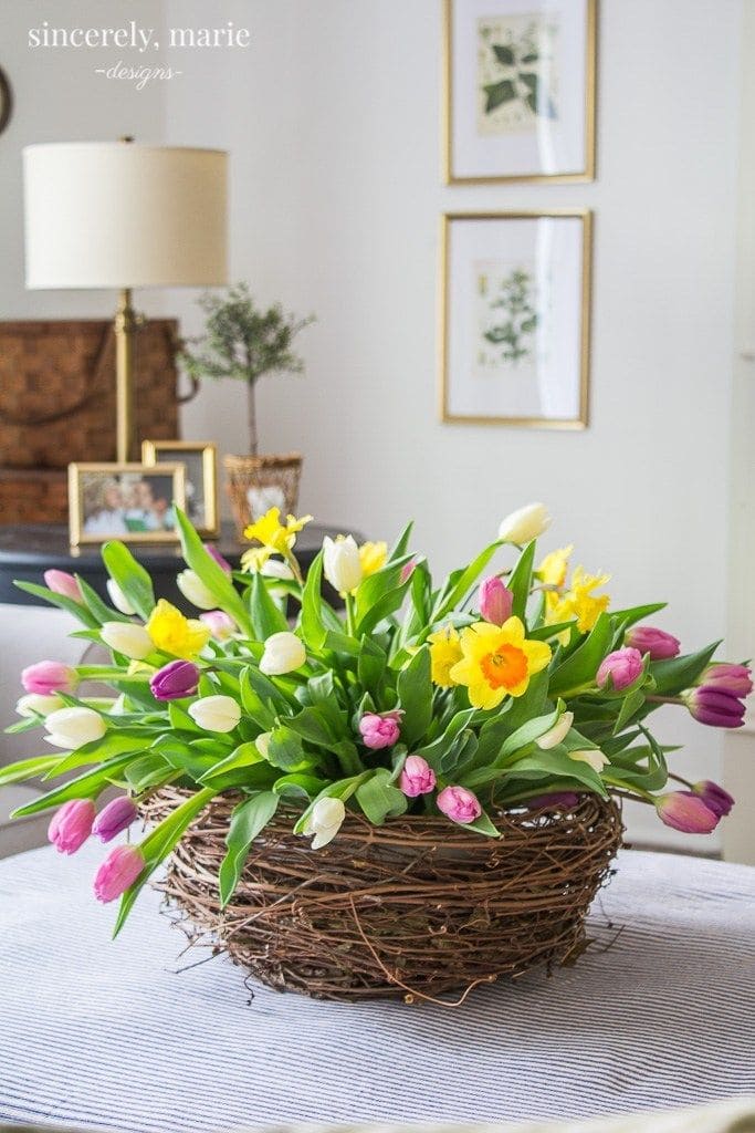 Vibrant Tulip Nest Arrangement