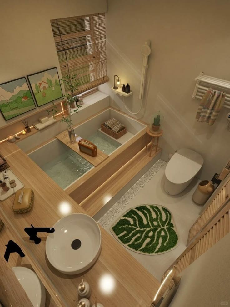 Whimsical Eco-Friendly Tiny Bath Escape